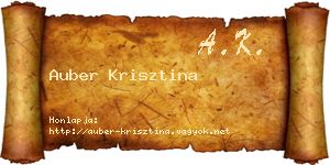 Auber Krisztina névjegykártya